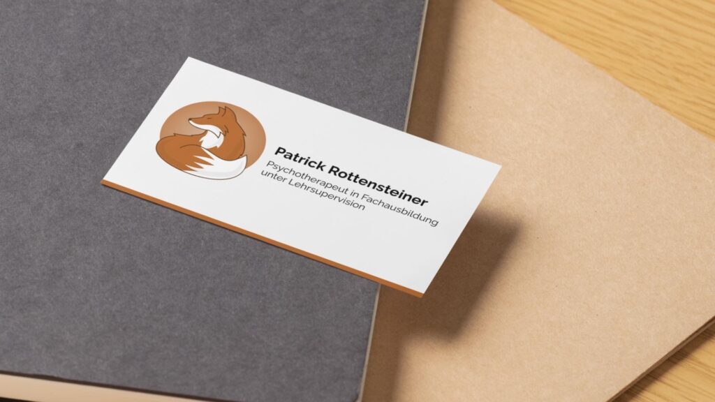 Visitenkarte Vorderseite Patrick Rottensteiner Psychotherpeut in Fachausbildung unter Lehrsupervision